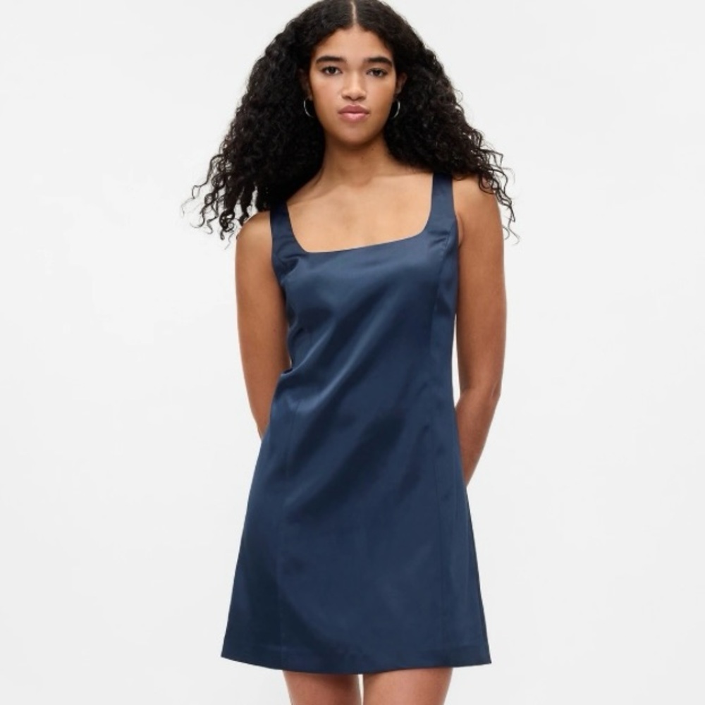 GAP Navy Blue Satin Mini Dress
